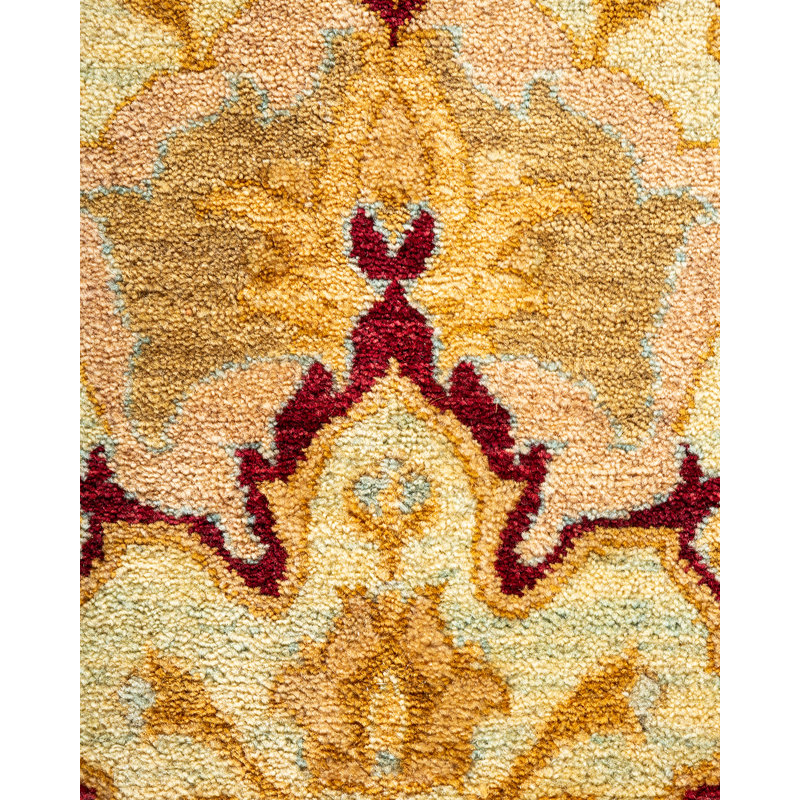Tapis unique noué à la main Keenan - ivoire, 9 pi 1 po x 12 pi 2 po