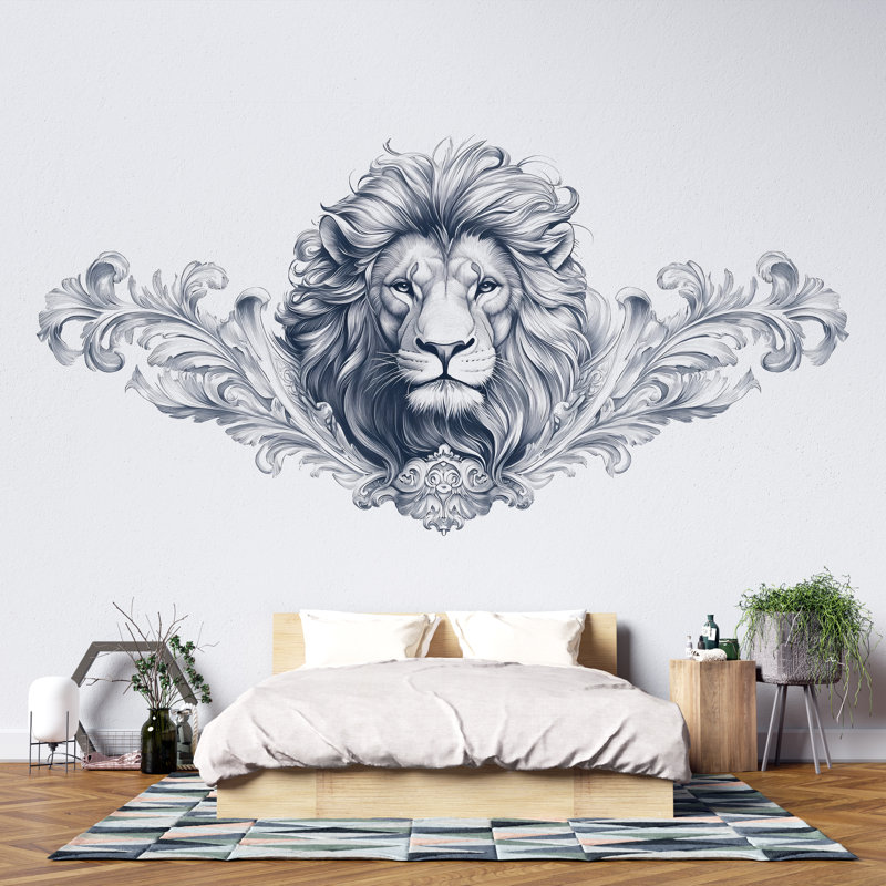 Lion, décoration murale ornée d'une tête de lion royale, 353Mv, H 24 po x l 13 po