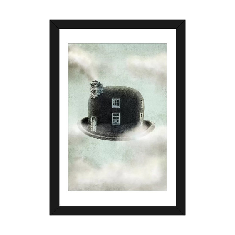 « rêver », impression sur toile, H 24 po x l 16 po x P 1 po, Papier d'art encadré noir, Blanc