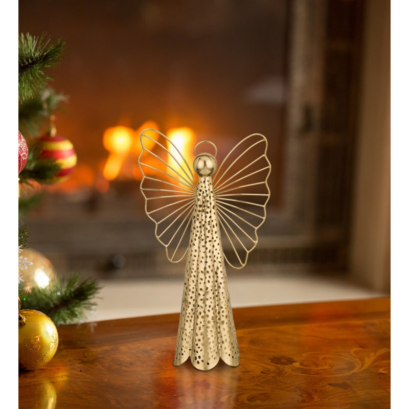 Décoration Contempo Angel, Doré, H 3 po x l 10 po x P 5,5 po