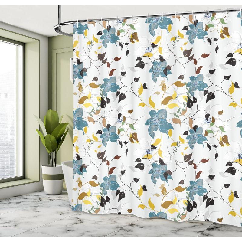 Shower Curtain with Hooks Included, 70" H x 69" W
