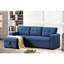 Canapé modulaire en lin bleu rembourré de mousse, rembourré de mousse, 92 po x l 53 po x H 34,5 po-1169976513
