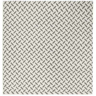Tapis gris / ivoire en laine tissé à la main Huberty Huberty