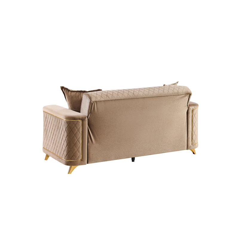 Causeuse-lit rembourrée 72 po Sombir, Polyester à 100 % de couleur brune