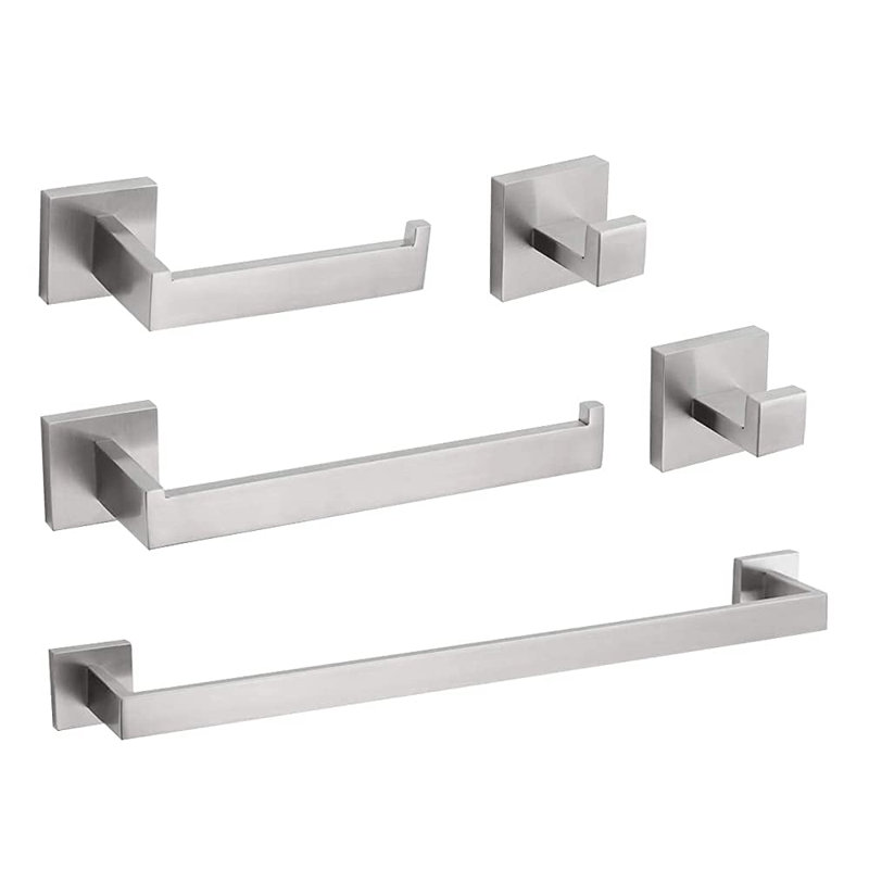 Ensemble de quincaillerie de salle de bain 5 pièces, Argent