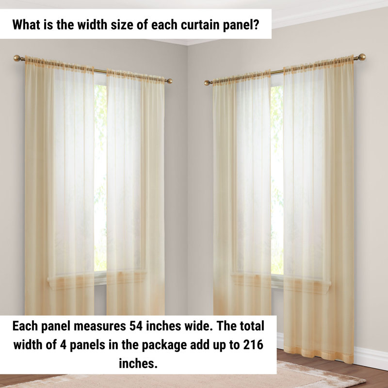 Dipankar Sheer Curtain, Beige, 54" W x 84" L
