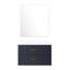 30 po L x P 22 po. Meuble-lavabo bleu avec comptoir en quartz blanc et miroir 28 po