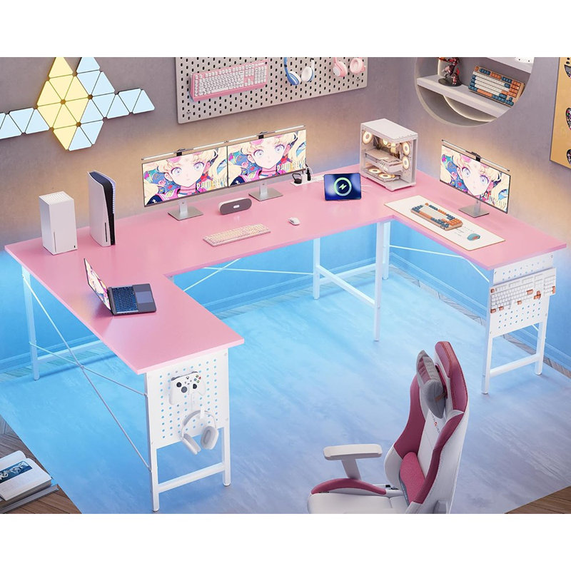 71 Inch Large Computer Desk With Power Outlets