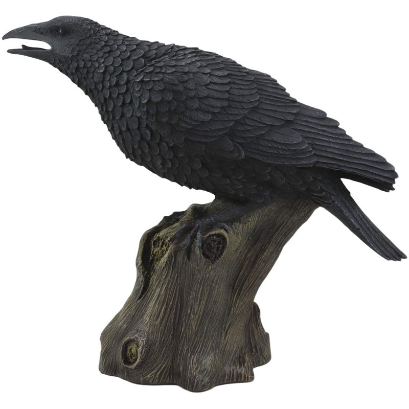 Figurine raven crow s’asseoir de gothic Kwok