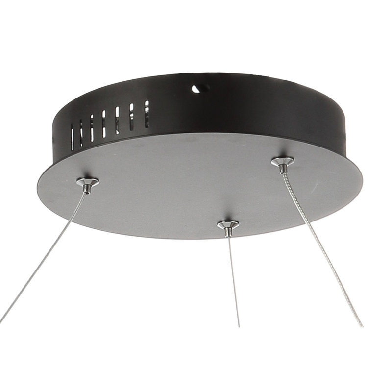 Huyet Single Light Dimmable LED Pendant, Matte Black, 0.75" H x 23.75" W x 23.75" D