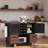 Rolling Kitchen Island With Drop Leaf, Power Outlet, 2 Cabinets, 2 Drawers, 4 Large Wheels, Spice Rack And Removable Hollow Wine Rack-1078964393
