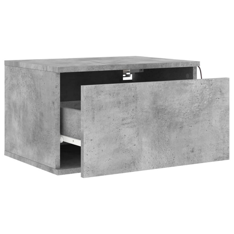 Brayle 50cm W Bedside Table, Concrete Grey