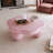 35" Pink Cloud Shaped Coffee Table, Petal-Shaped Modern Minimalist Coffee Table With Spherical Legs, Macaron Pink Kid & Pet Friendly Space Saving Living Room Table For Small Apartment, Pink-1047706958-1047706959