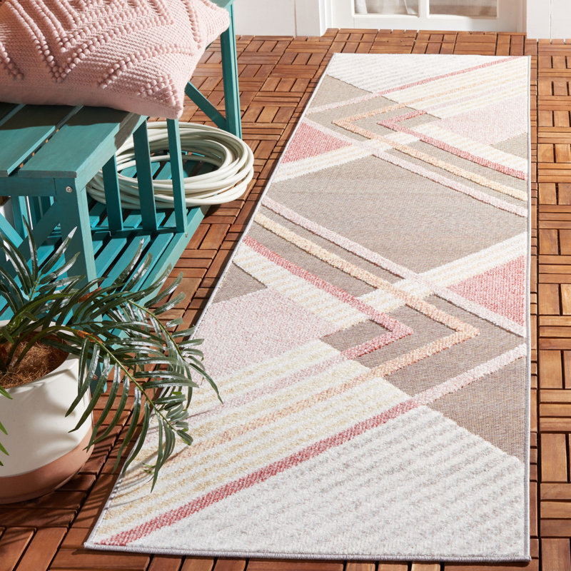 Claigh Performance Geometric Indoor/Outdoor Area Rug, Runner 2'3" x 9'