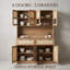 Spacieux garde-manger avec station de charge - grand rangement pour huche de cuisine, tiroirs, prise de courant, comptoir - grand design pour la cuisine - couleur bois naturel
