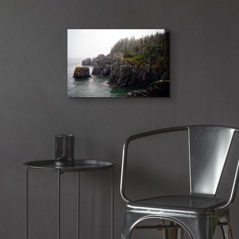 Art mural en verre épique «The Bold Coast» par Rick Berk, 24 po x 16 po, H 12 po x l 16 po x P 0,13 po