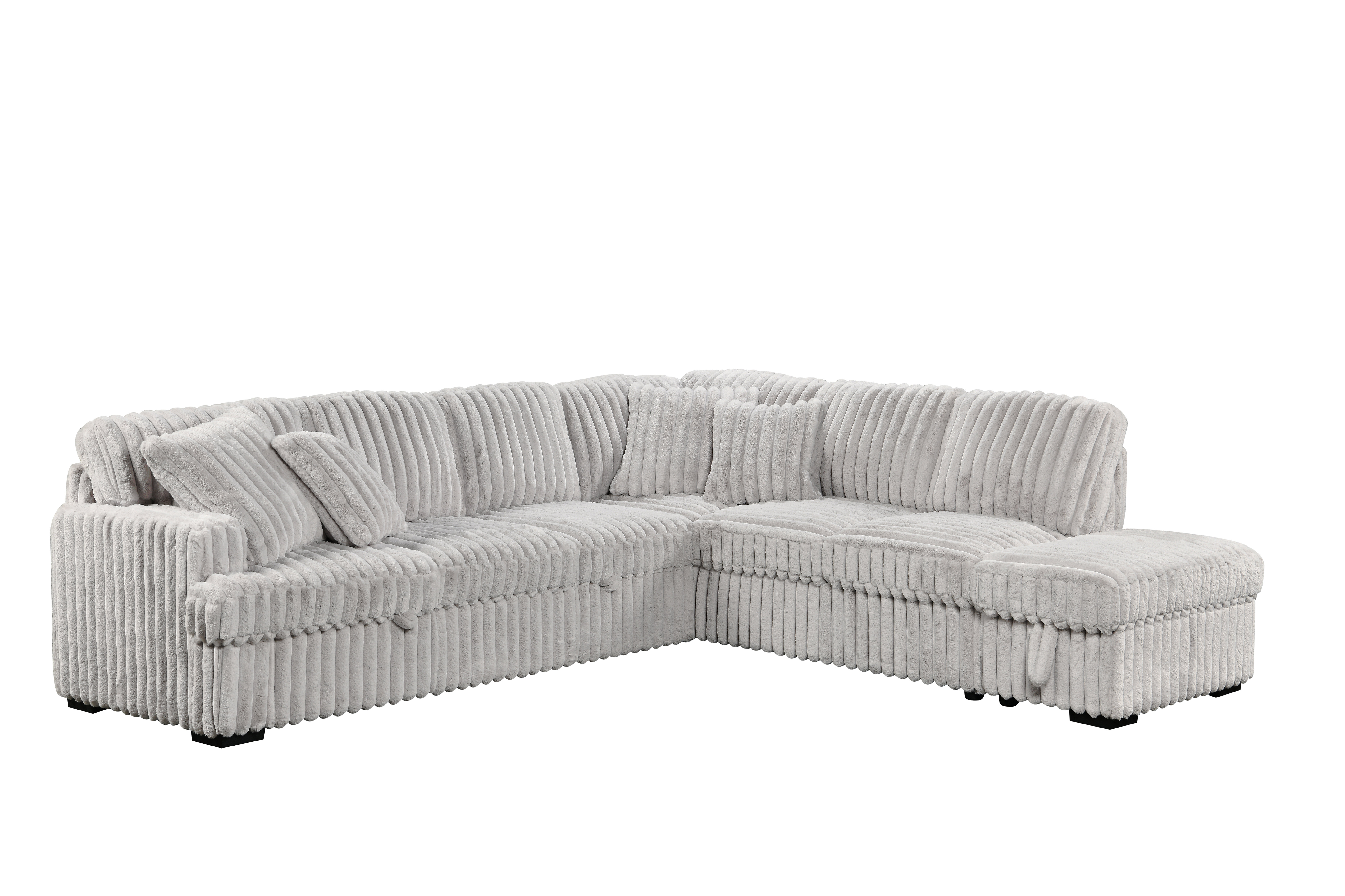 Hokku Designs Corduroy Sleeper Sofa Bed With Storage Ottoman Sectional ...