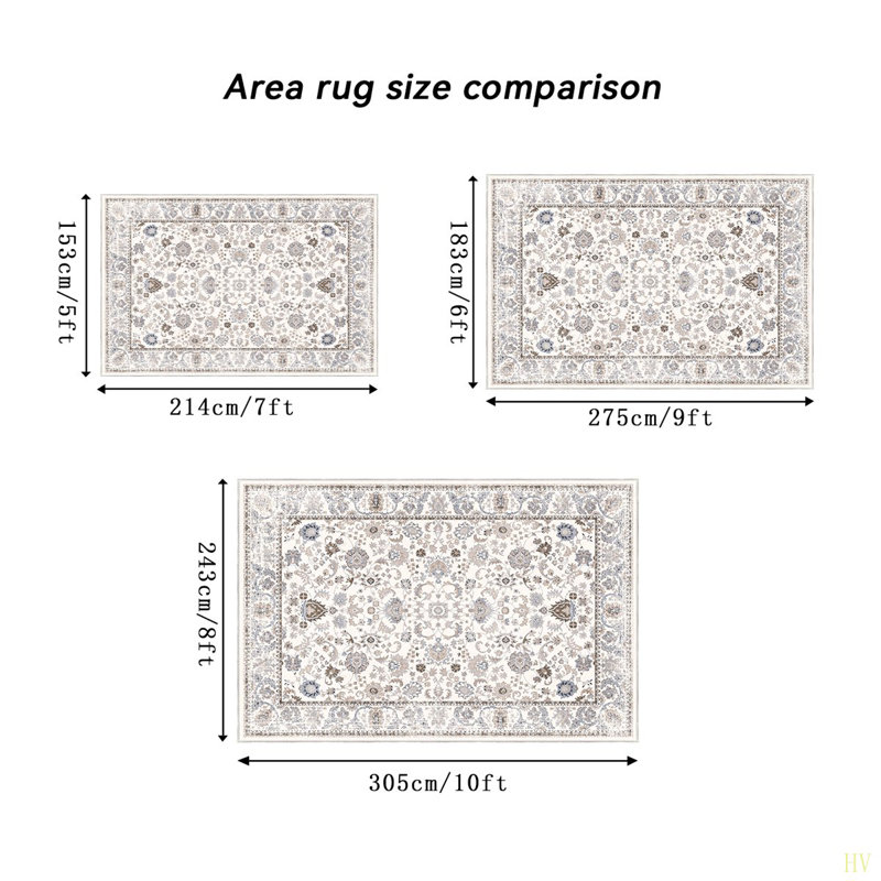 Area Rug 5X7 Vintage Bohemia Non-Slip Washable Rug For Living Room Kitchen Bedroom Living Room Flower Design