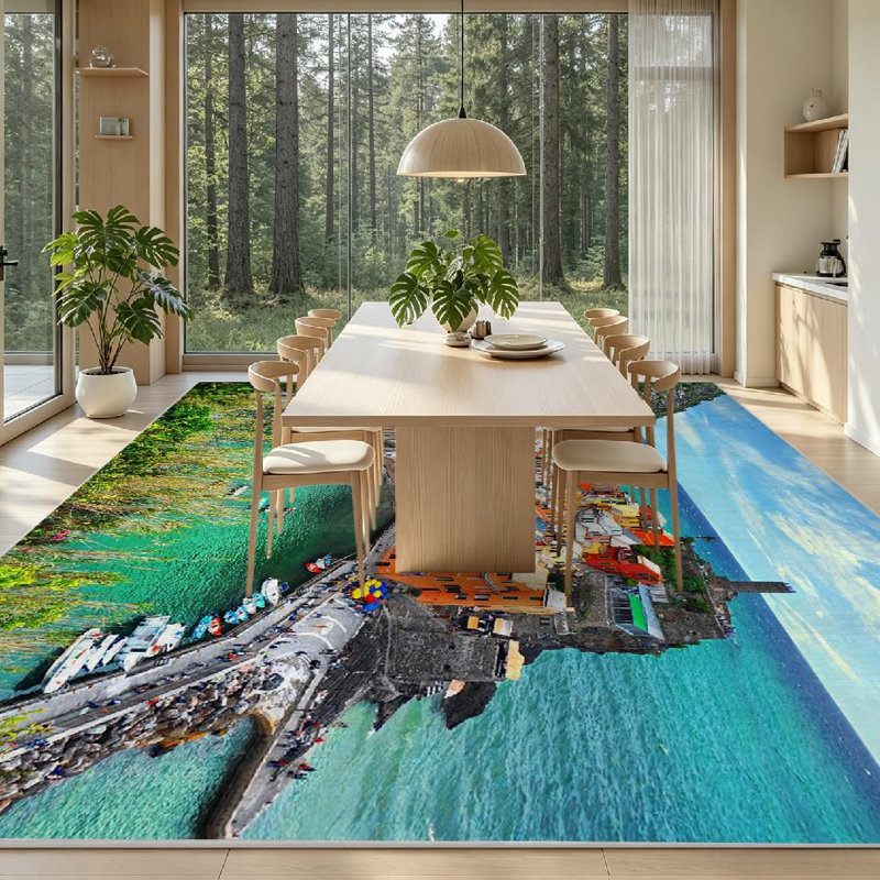 Magnifique tapis d'intérieur transparent lavable à la machine, magnifique, Rectangle 79" x 118"