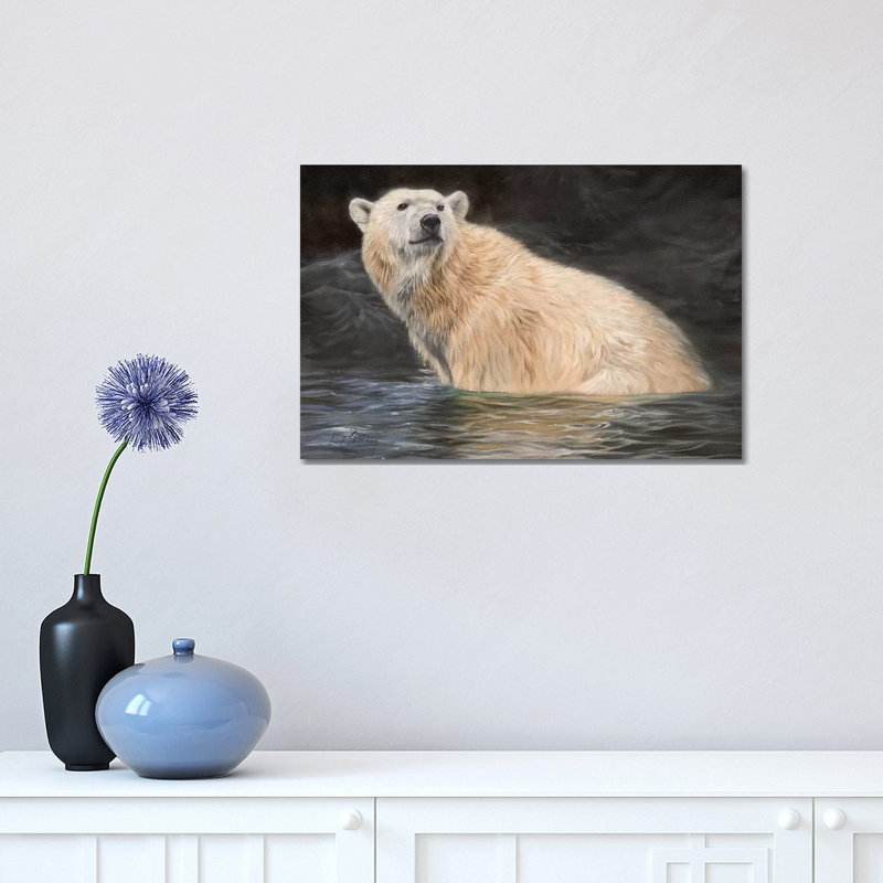 Polar Bear by David Stribbling - Wrapped Canvas Print, 30.48 cm H x 45.72 cm W