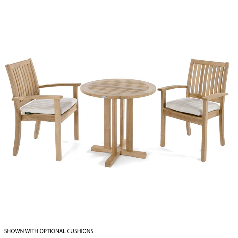 30" Round Teak Bistro Table with Large Levelers