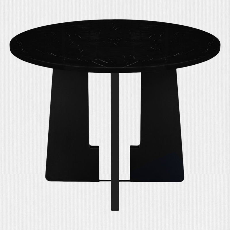 Round Dining Table for 4, Black