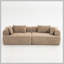 Canapé modulaire en mousse Boneless, canapé modulaire 2 pièces à accoudoirs arrondis de 96 pouces, confort semblable à un nuage, emballage compressé pour une livraison facile-770877527