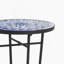 Table d'appoint de patio, bleu et noir