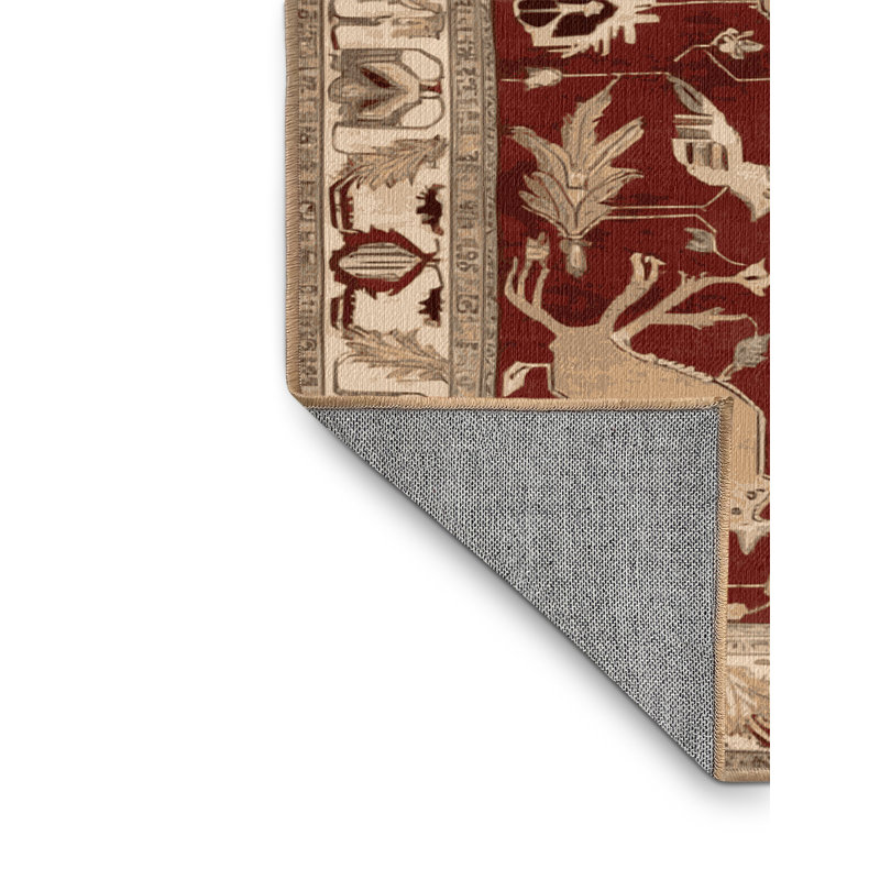 Tapis brun lavable à la machine, Rond 3 pi