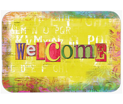 Caroline's Treasures Artsy Welcome Glass Cutting Board
