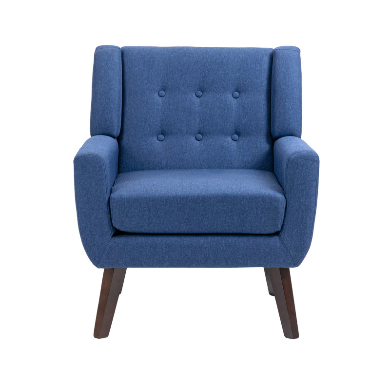 Jaqueze 73.4 Cm Wide Tufted Armchair, Blue Linen Blend