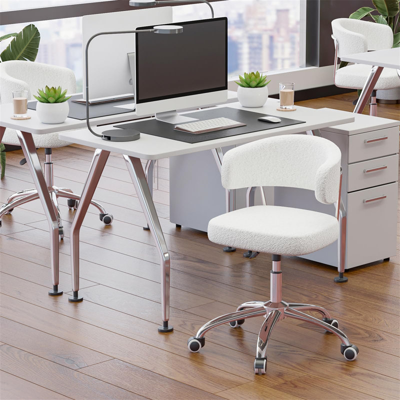 Rencho Wool Office Chair, White
