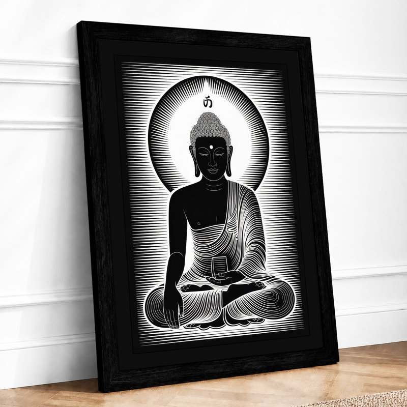 Buddha In Meditation Japandi - Print, Black, A3 - 42.0 x 29.7 cm