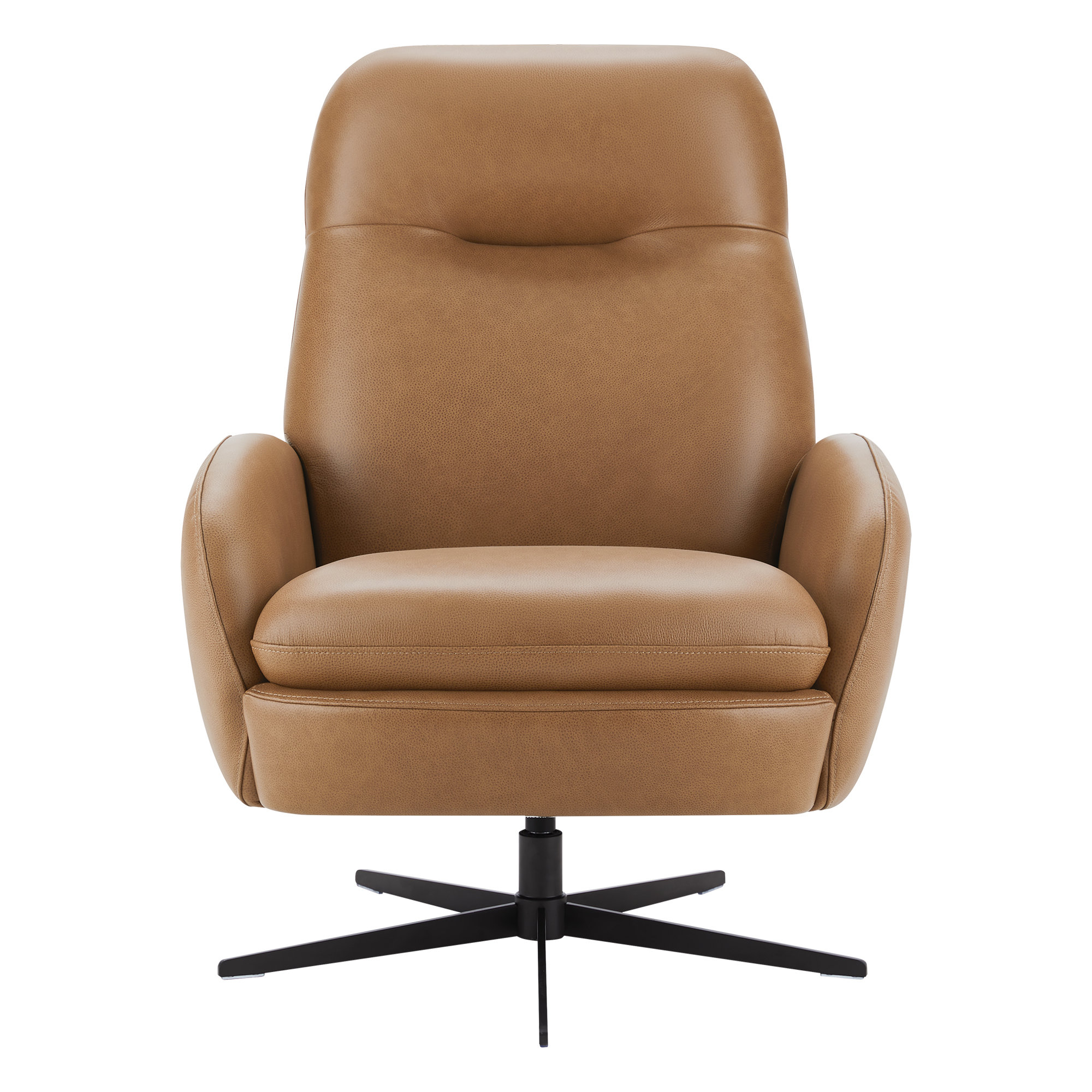 Danva Genuine Leather Swivel Recliner, York Butternut Genuine Leather