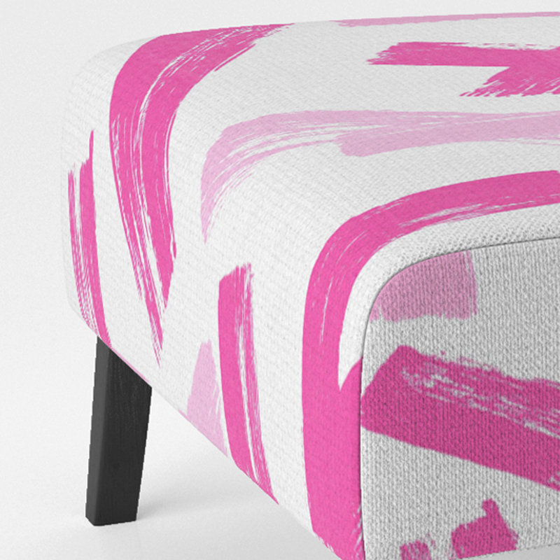Crossing Paths II - Fauteuil de chambre rembourré moderne, Rose/Blanc