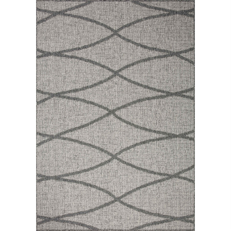 Tapis intérieur / extérieur gris tourterelle / gris Baggs, Rectangle 3 pi 11 po x 5 pi 11 po