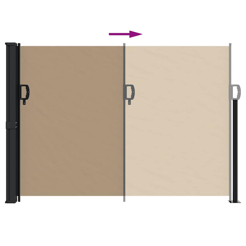 Vidaxl Retractable Side Awning, Taupe, 46.1" x 118.1"