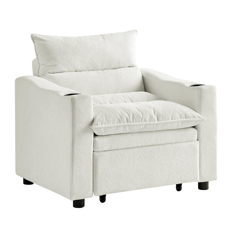 Sleeper Sofa Chair Bed, Convertible Sofa Chair 3-In-1, Adjustable Sleeper Chair Pullout Sofa Bed With Modern Velvet Fabric For Living Room Apartment Small Space