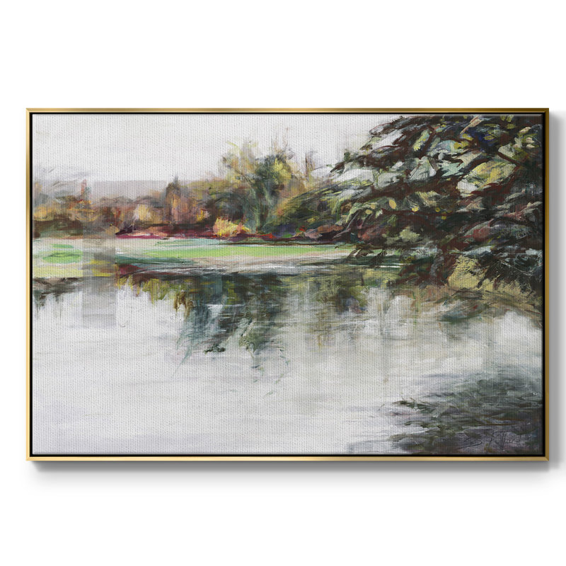Dédicacé sur toile, H 27 po x l 41 po x P 2 po, Toile avec cadre flottant or