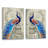 " Blue Peacocks " 2 Piece Art Set