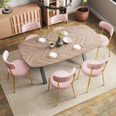 71in Pedestal Dining Set for 6-8