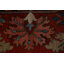 Tapis décoratif en laine de conception unique noué à la main 1910s Heriz Serapi Rust 12 pi 5 po x 18 pi 8 po