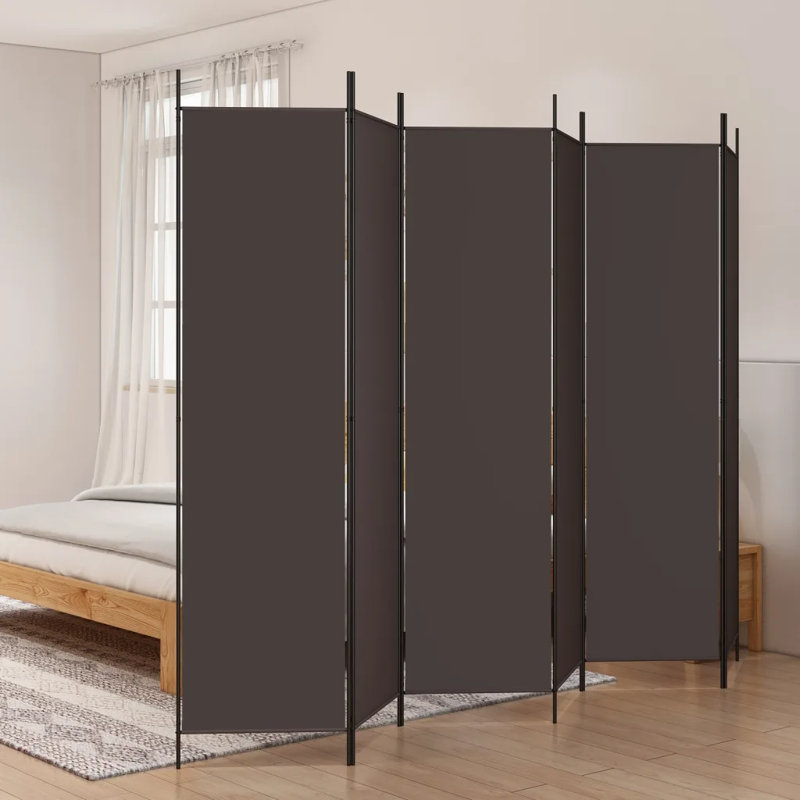 Kasimir Folding Room Divider, 6, 200cm H x 300cm W, Brown