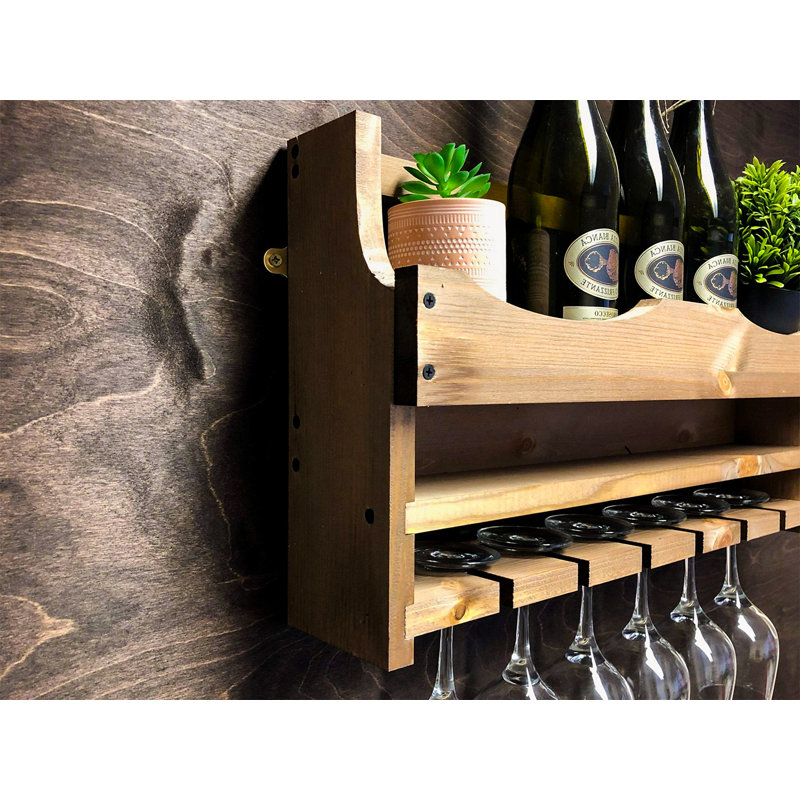 Leitersburg 6 - Bottle Wine Bottle & Glass Rack, Brown
