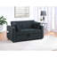 Causeuse-lit en velours côtelé noir L 57 po avec porte-gobelets, ports USB, poches pour magazines, coussins, capitonnage Luelle-1810739330