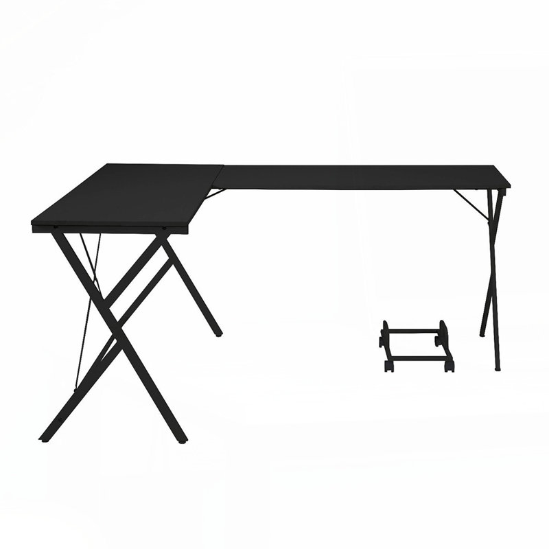 L-Shape Computer Desk with Computer Holder, Black