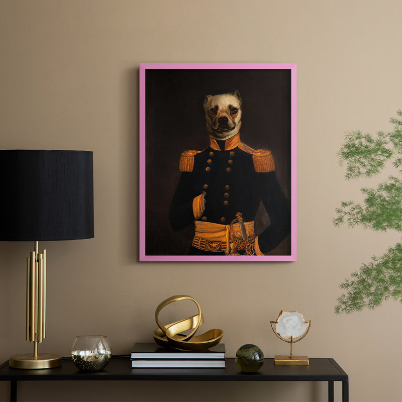 Major Major, reproduction encadrée - bois massif, H 15 po x l 12 po, Rose