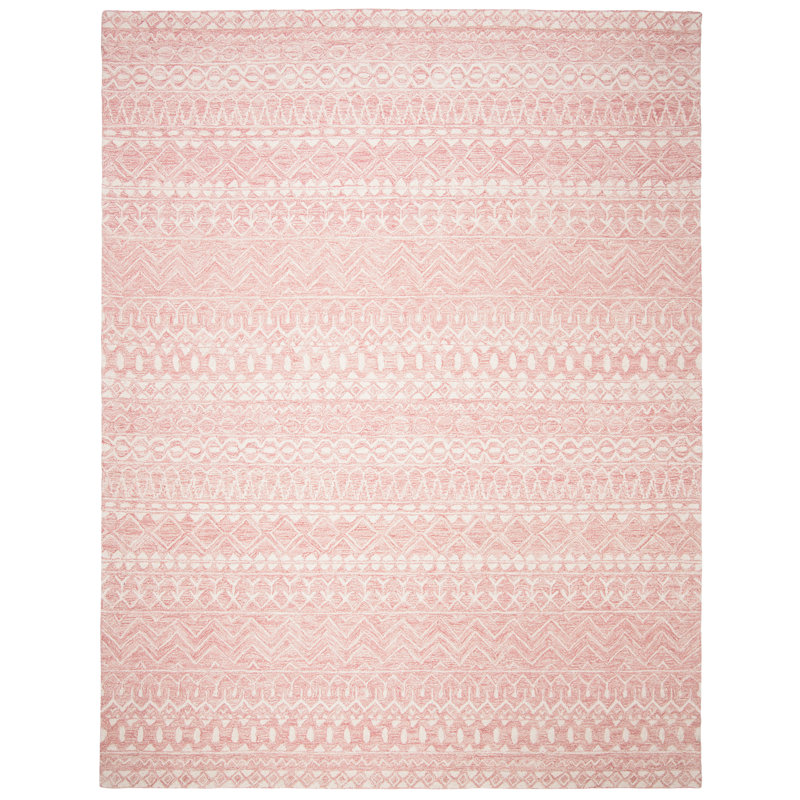 Cuomhouse Hand Tufted Wool And Cotton With Latex Chevron Rug, Rectangle 9' x 12'