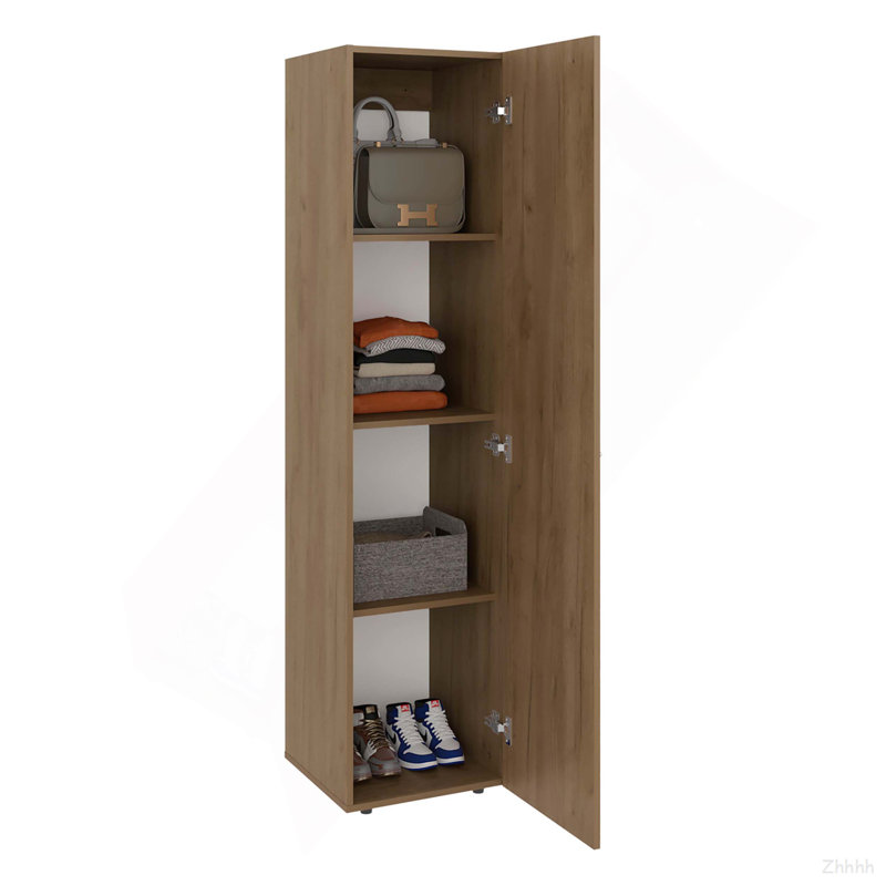 Armoire de rangement 4 tablettes en chêne naturel