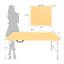 Table pliante portative jaune clair de 4 pi avec pieds en acier thermolaqué pour une utilisation intérieure et extérieure